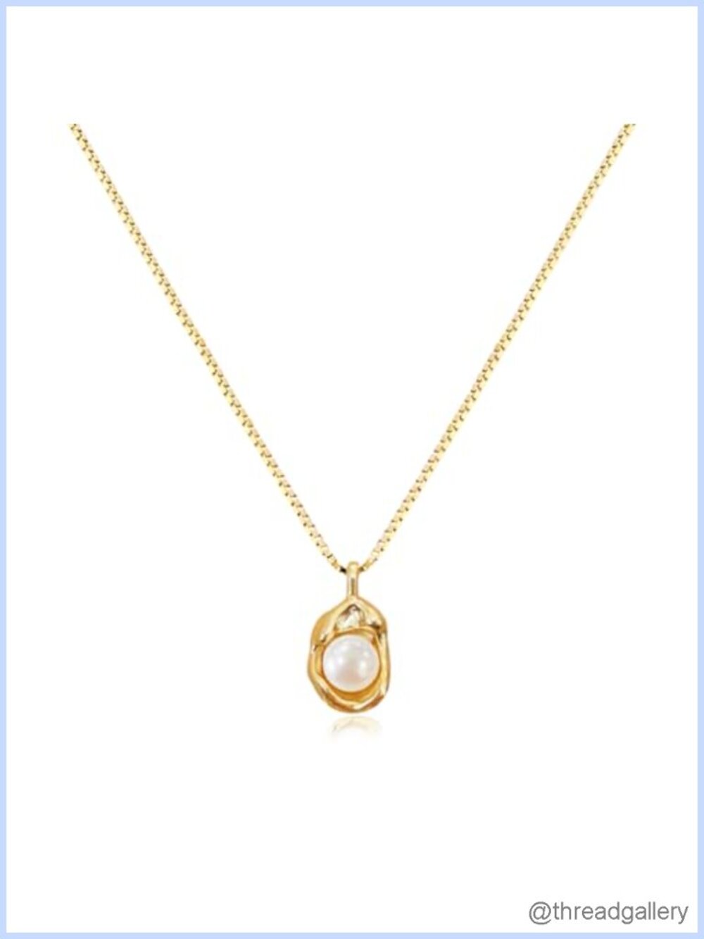 14K Gold Plated Pearl Pendant Necklace with 6mm Freshwater Pearl